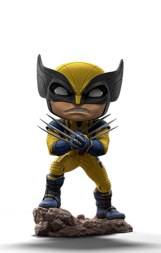 Iron Studios Deadpool and Wolverine Mini Co. Wolverine PVC figure in yellow suit with claws out
