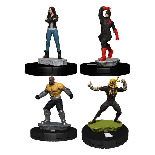 Marvel HeroClix Hell's Kitchen Heroes set, all four figures together