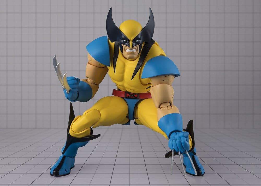 Wolverine Gamerverse S.H.Figuarts snarling in a wide crouch, claws ready