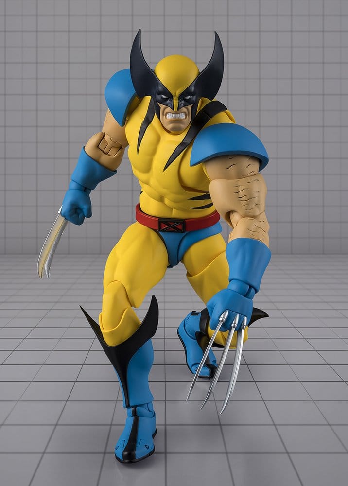 Bandai S.H.Figuarts Marvel Gamerverse Wolverine in yellow and blue suit, claws out