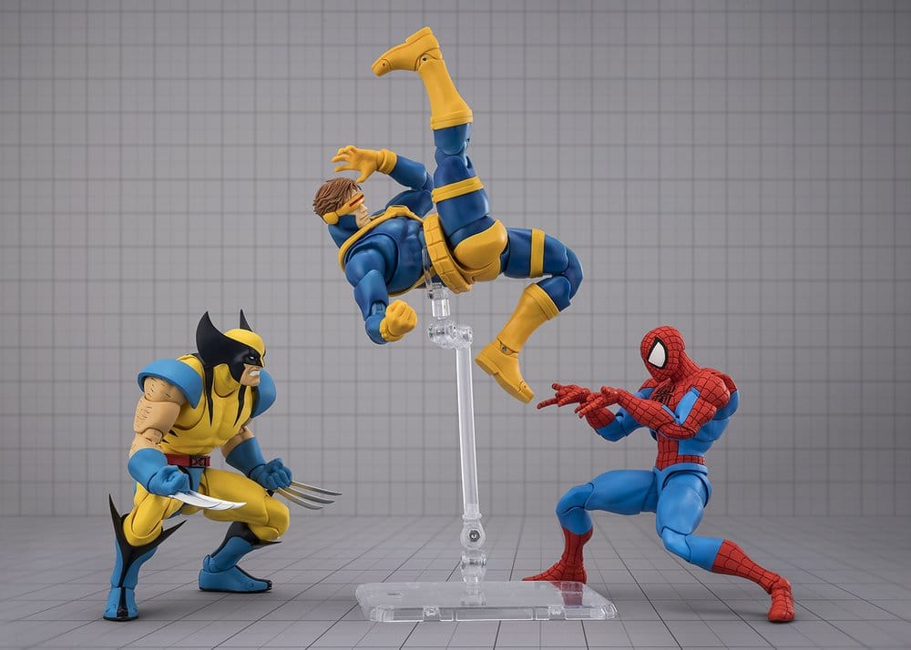 Wolverine S.H.Figuarts with Cyclops and Spider-Man Gamerverse figures, sold separately