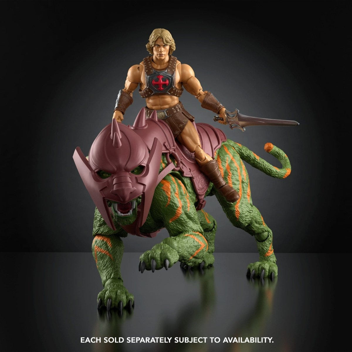 Movie Chronicles Battle Cat in armour with a He-Man figure riding, sold separately