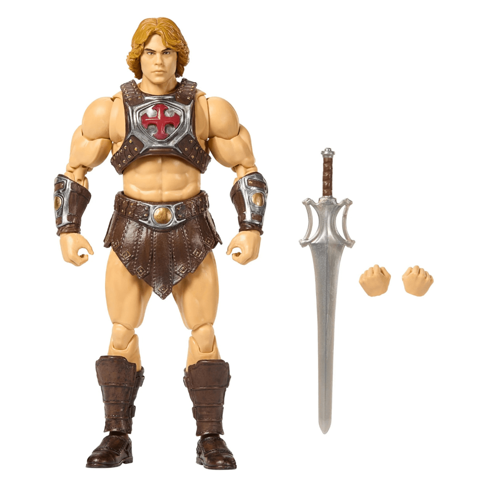 Mattel Masters of the Universe Movie Chronicles He-Man figure with power sword and spare hands