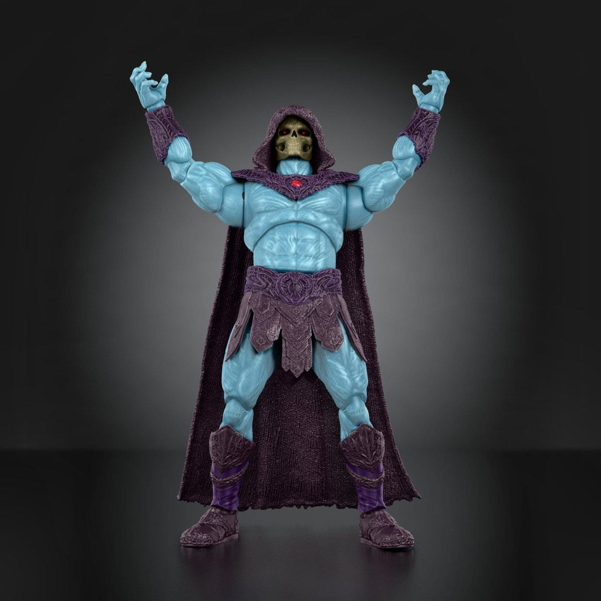 Mattel Movie Chronicles Skeletor figure with both arms raised, front view