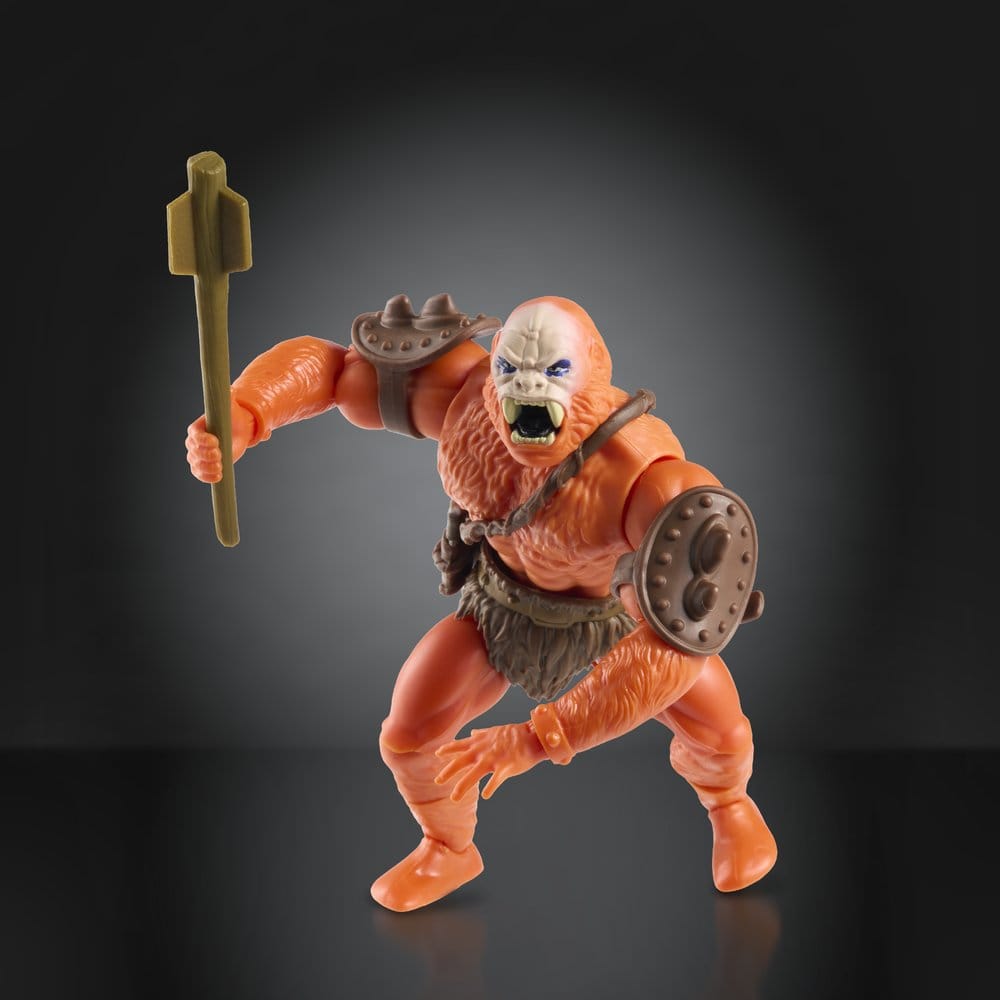 Masters of the Universe Origins Primal Captain orange ape warrior figure swinging a club