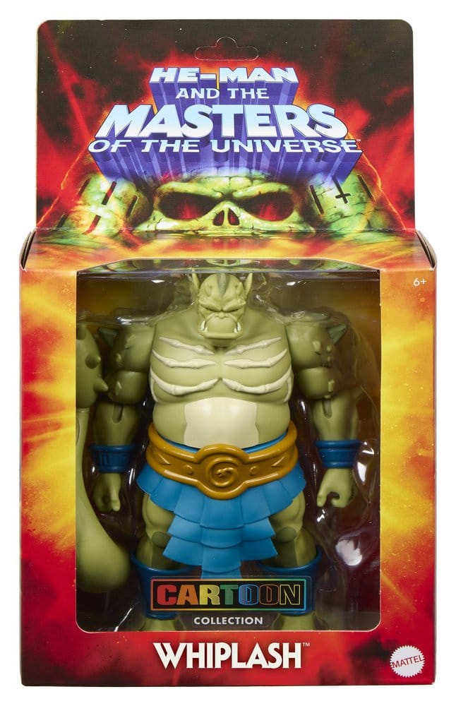 Masters of the Universe Origins Cartoon Collection Whiplash figure in its retail packaging