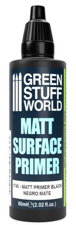 Green Stuff World Matt Surface Primer Black 60ml - Loaded Dice