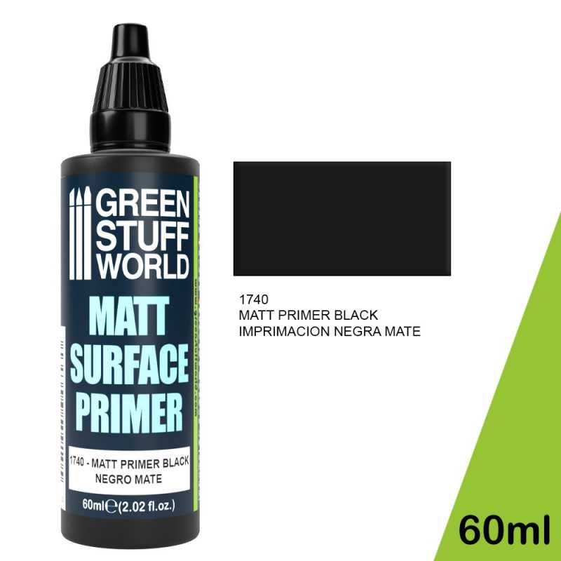 Green Stuff World Matt Surface Primer Black 60ml - Loaded Dice