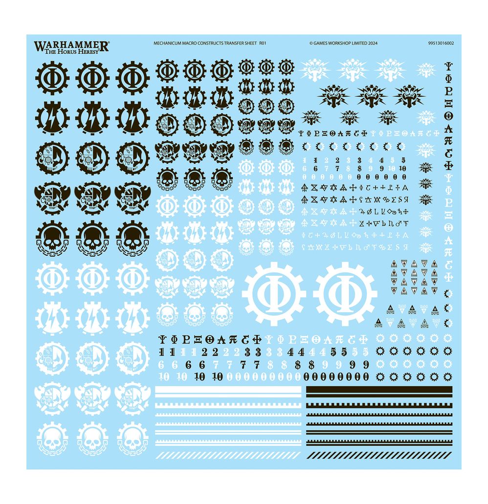 Mechanicum Macro Constructs transfer sheet from the Skitarii Battle Group box