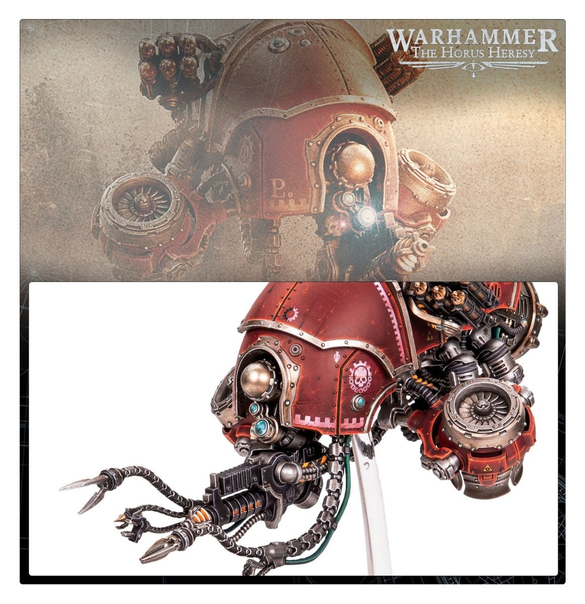 Vultarax Stratos-Automata artwork with an inset of the painted model's head and claws