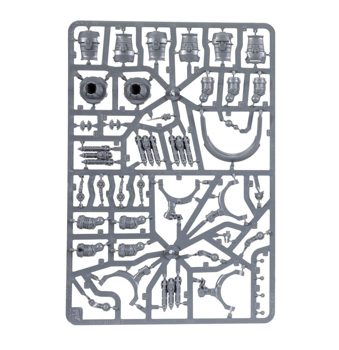 Mechanicum Vultarax Stratos-Automata unpainted plastic sprue, frame 1 of 3