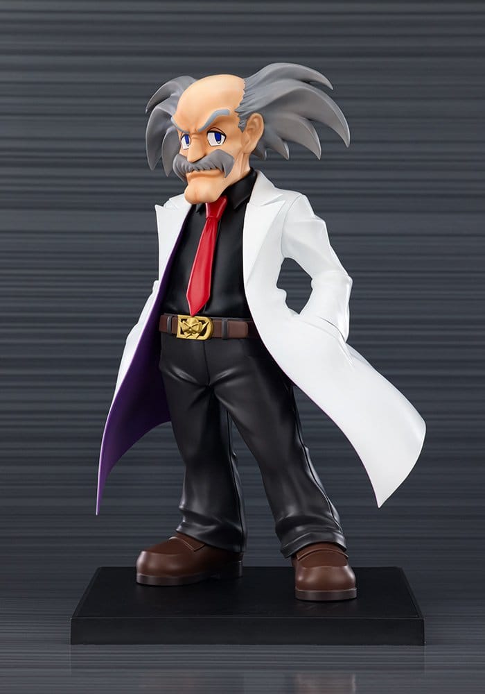 Dr. Wily Oshi Works figure on its black display base against a grey backdrop
