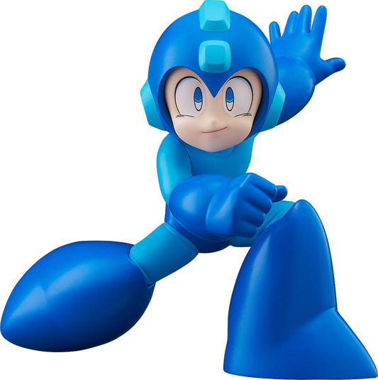 Mega Man Pop Up Parade figure in classic blue armour mid-stride, front view on white