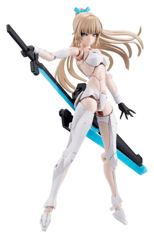 Kotobukiya Megalomaria Unlimited Universe Emulator 1A plastic model kit built with a long blue lance