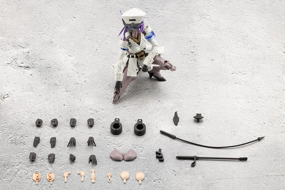 Megalomaria Vanguard Leader kit with all accessories laid out: hands, whips, face parts