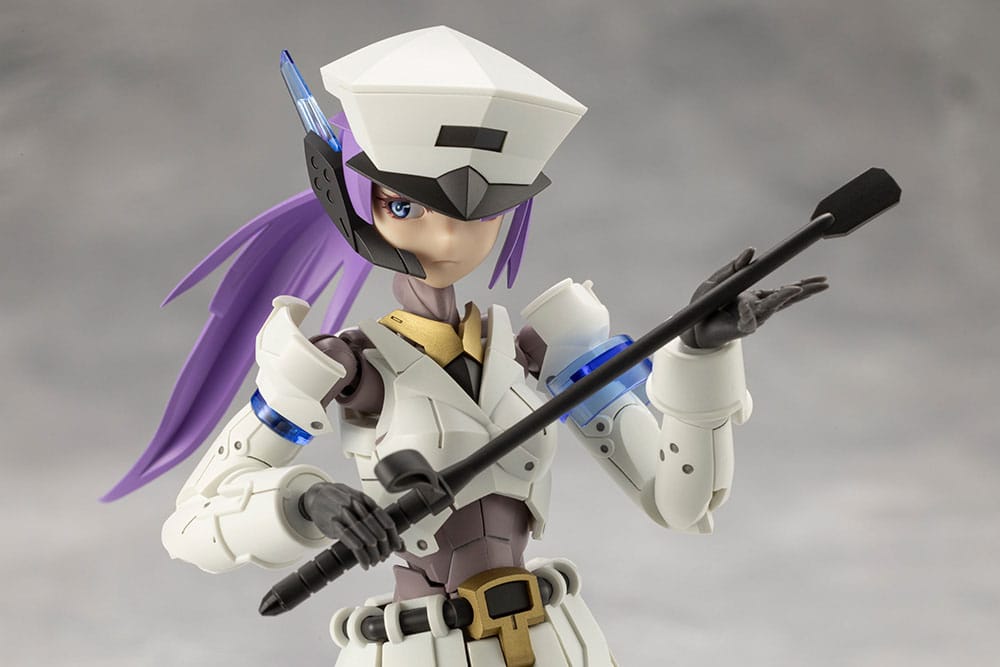Close-up of Megalomaria Vanguard Leader's masked face and whip, Kotobukiya