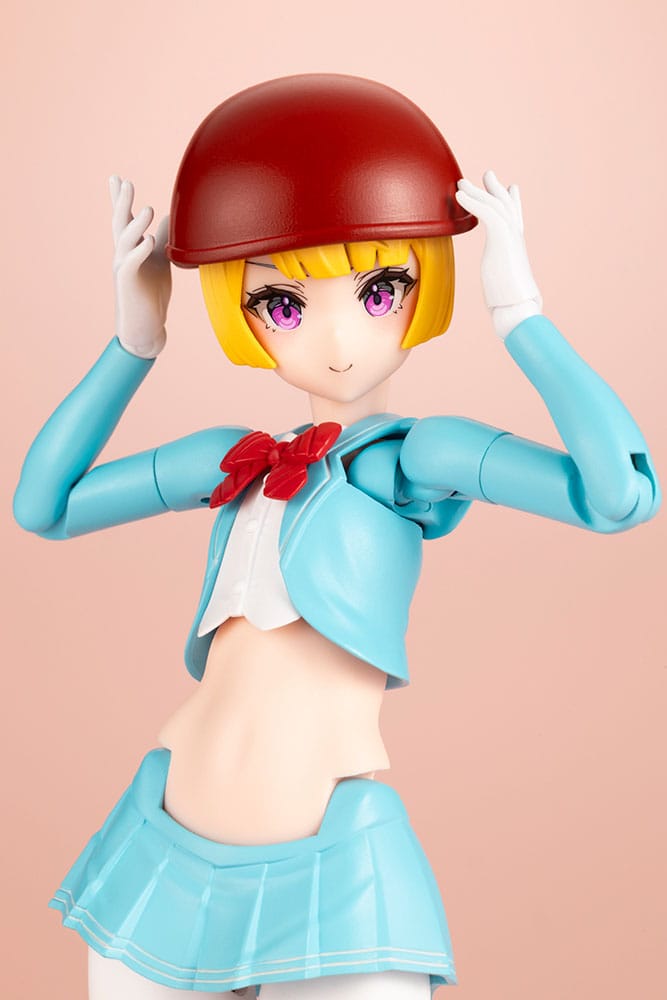 Megami Device Knight Alice wearing the red Motocompo helmet, upper body close-up
