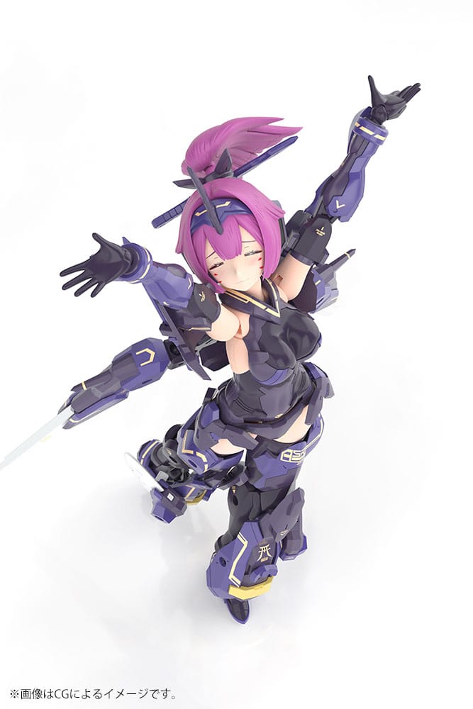Megami Device ASRA Archer Kizuna Shadow Edition render with arm raised, armed mode