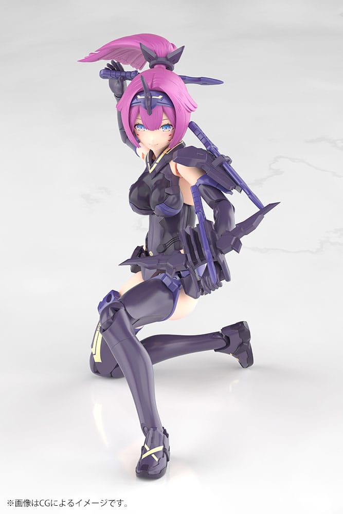 Megami Device ASRA Archer Kizuna Shadow Edition unarmed mode render, kneeling pose