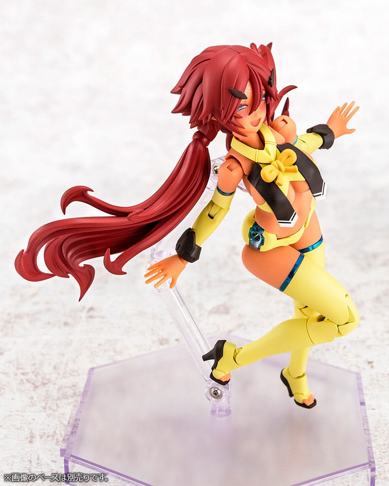 Ame No Uzume Sunshine Megami Device base body without armour in a leaping dance pose on clear stand
