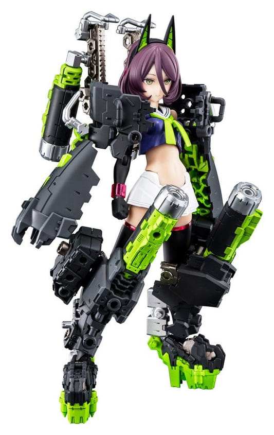 Kotobukiya Megami Device Buster Doll Tank plastic model kit built with heavy black and green armour
