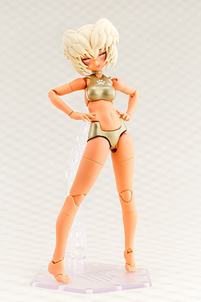 Megami Device Puni Mofu Kin Xiao unarmed mode standing with hands on hips, smiling face