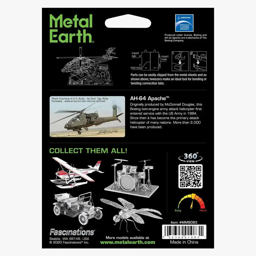 Metal Earth - AH-64 Apache Helicopter