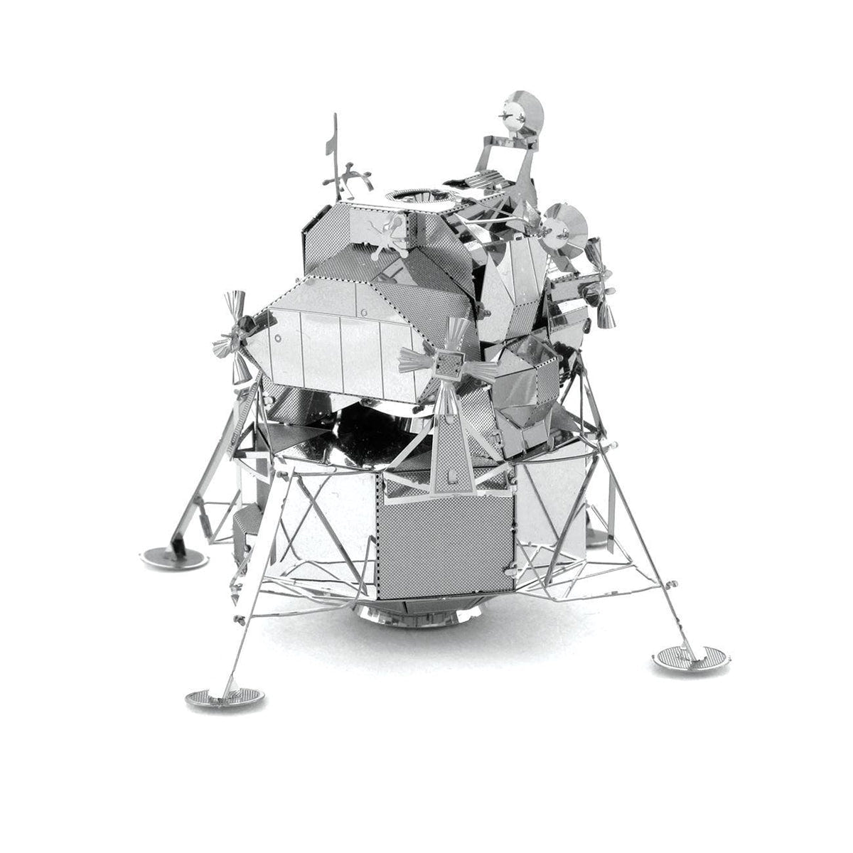 Metal Earth Apollo Lunar Module model kit built, angle view 1
