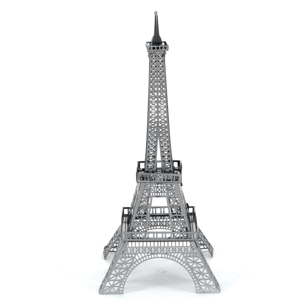Metal Earth Eiffel Tower model kit built, angle view 1