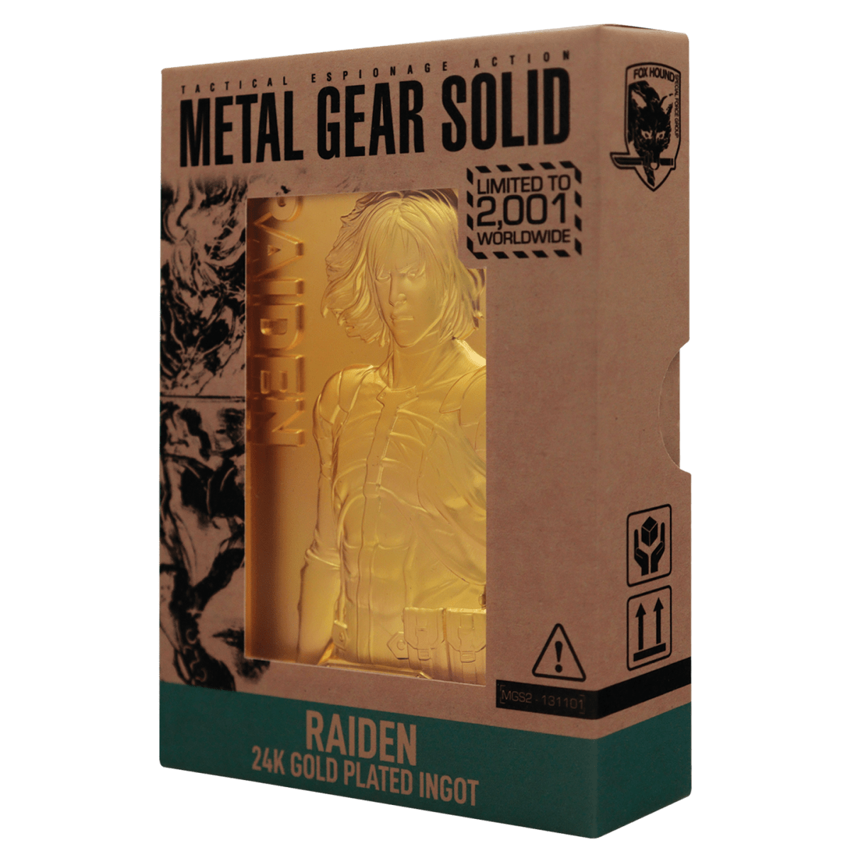 Metal Gear Solid 2 - 24k Gold Plated Raiden Ingot - Loaded Dice
