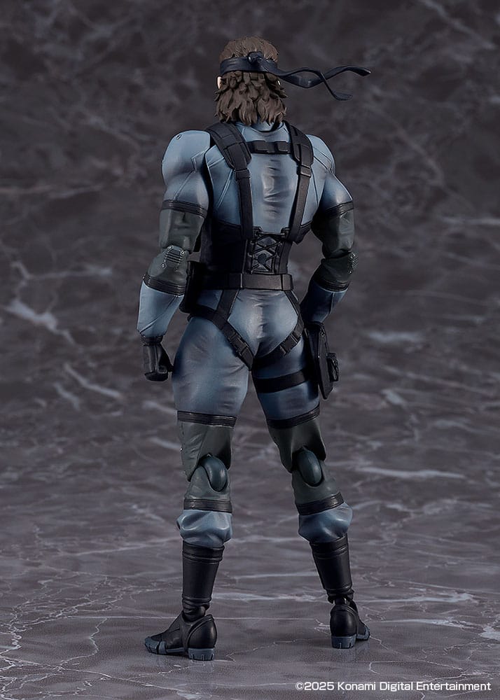 figma Solid Snake Updated Edition rear view showing sneaking suit harness and bandana
