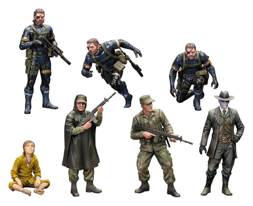 Kotobukiya Metal Gear Solid V Ground Zeroes 1/35 figure set showing all seven painted figures