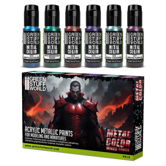 Green Stuff World Metallic Paints Set - Colours - Loaded Dice