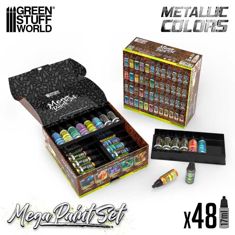 Green Stuff World Metallics Mega Paint Set - Loaded Dice
