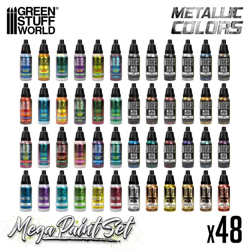 Green Stuff World Metallics Mega Paint Set - Loaded Dice