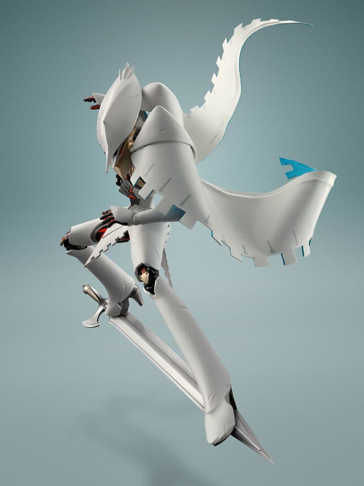 Metaphor: ReFantazio S.H.Figuarts Seeker figure in a mid-air leap with white cape flaring