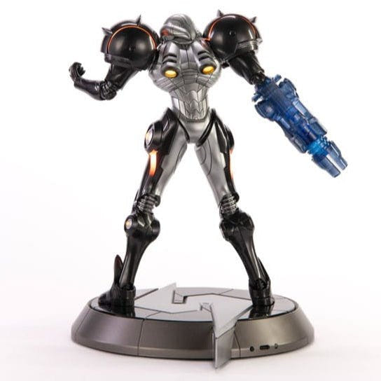 Rear view of the First 4 Figures Samus Phazon Suit statue showing the back armour
