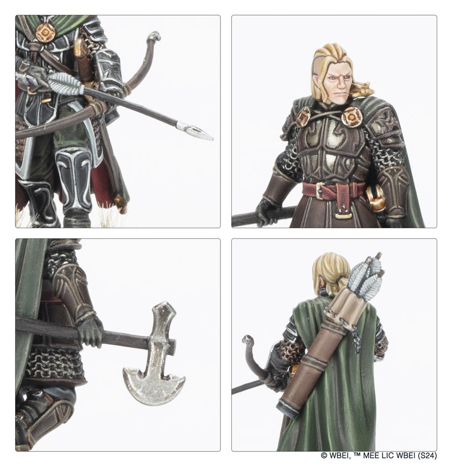 Close-up panels of Rohan princes on foot with bow, quiver and axe, Middle-earth SBG