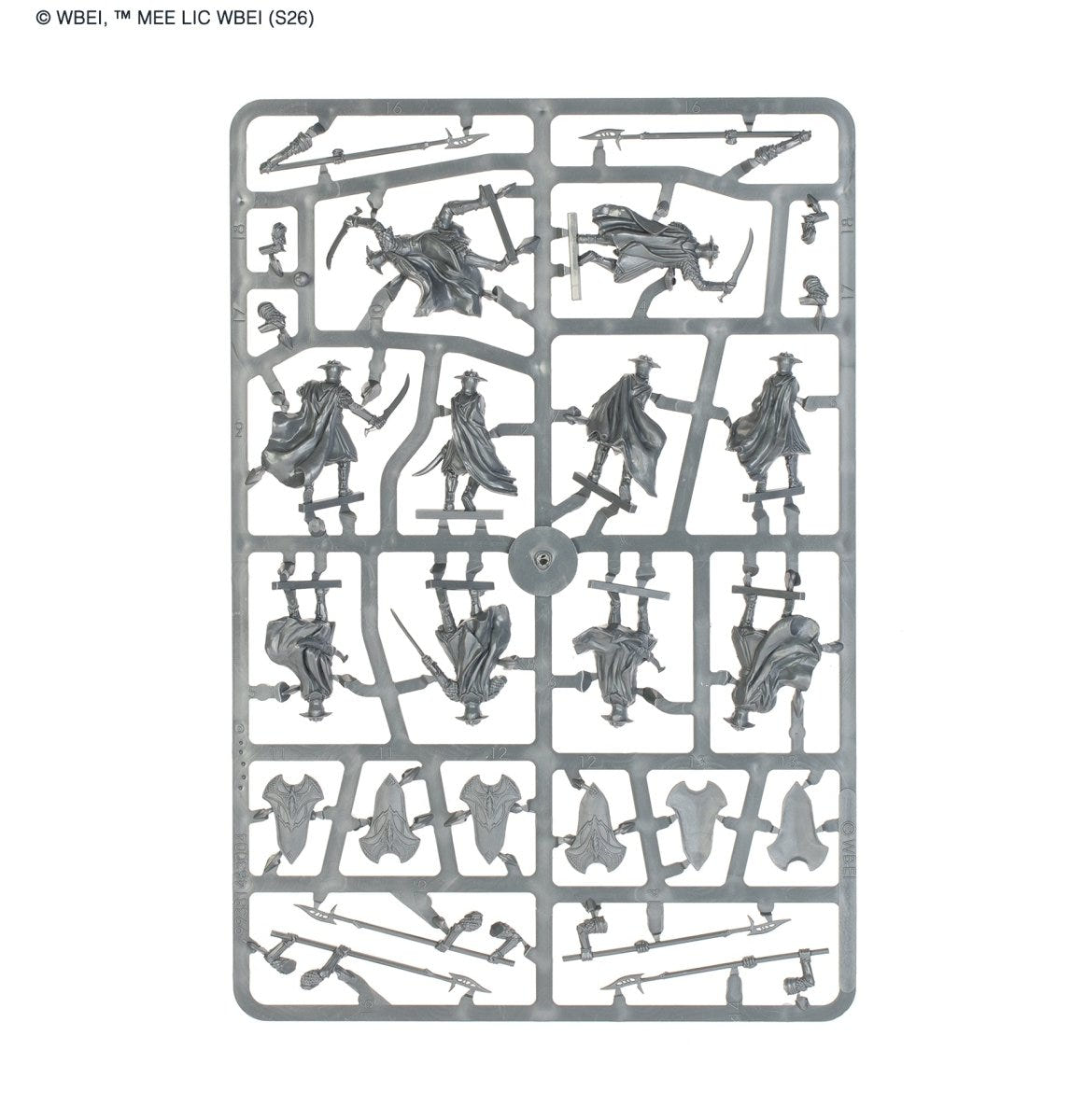 Mirkwood Battlehost Wood Elf infantry unpainted plastic sprue, frame 1 of 4
