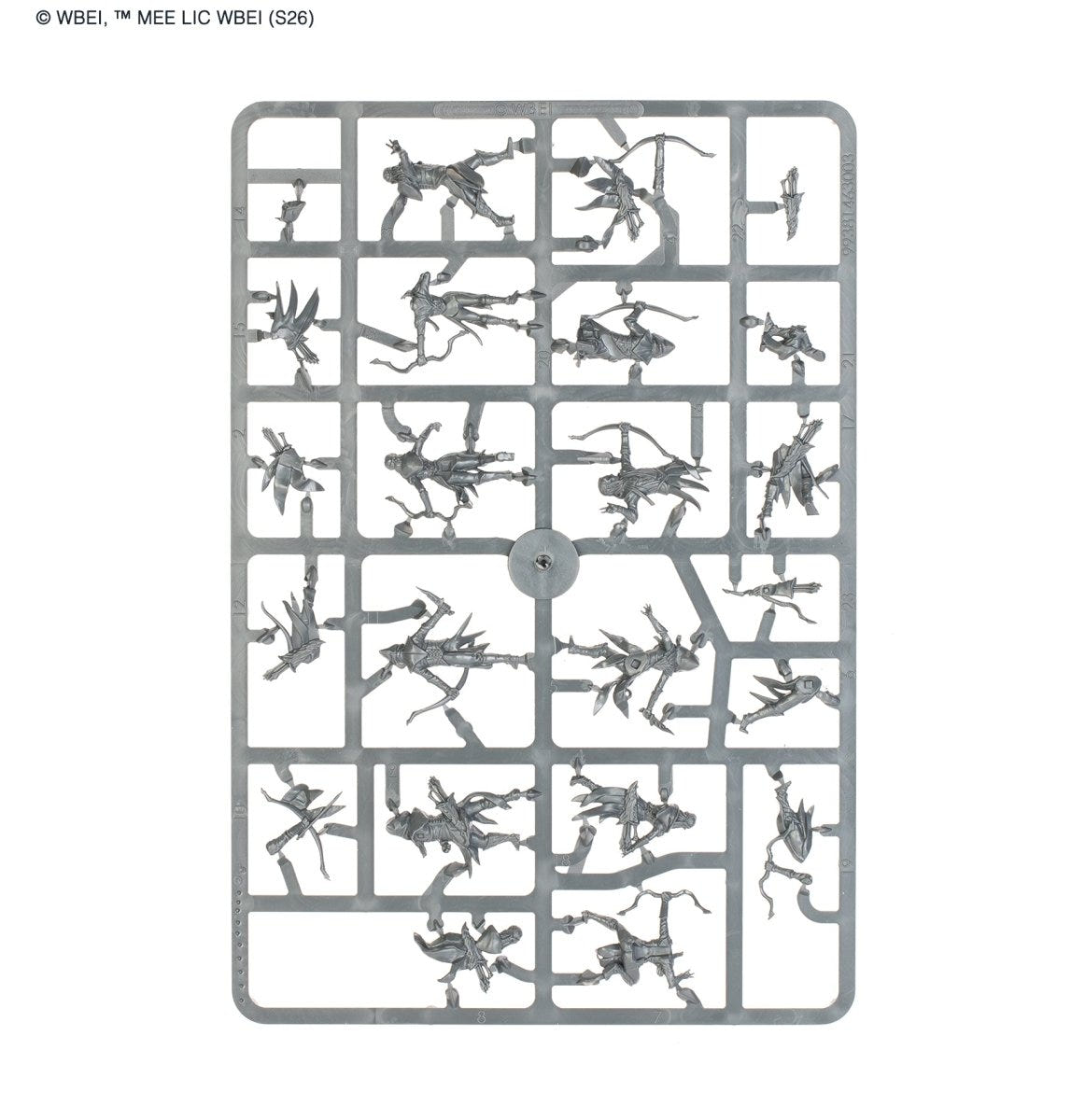 Mirkwood Battlehost Wood Elf archers unpainted plastic sprue, frame 2 of 4