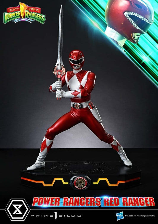 Prime 1 Studio Mighty Morphin Power Rangers Red Ranger 1/4 statue raising the Power Sword