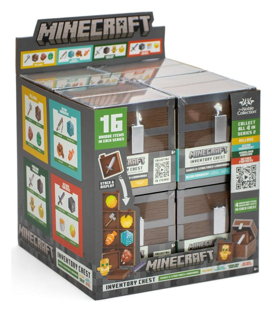 Noble Collection Minecraft Loot Chest Series 2 mini figures blind box display shaped like a chest