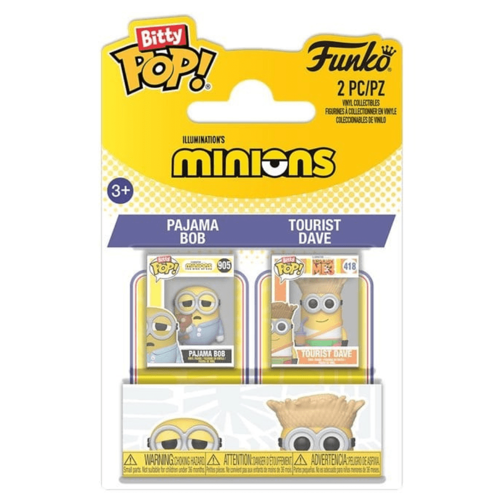Minions Bitty POP! 2-Pack Pajama Bob & Tourist Dave 2cm