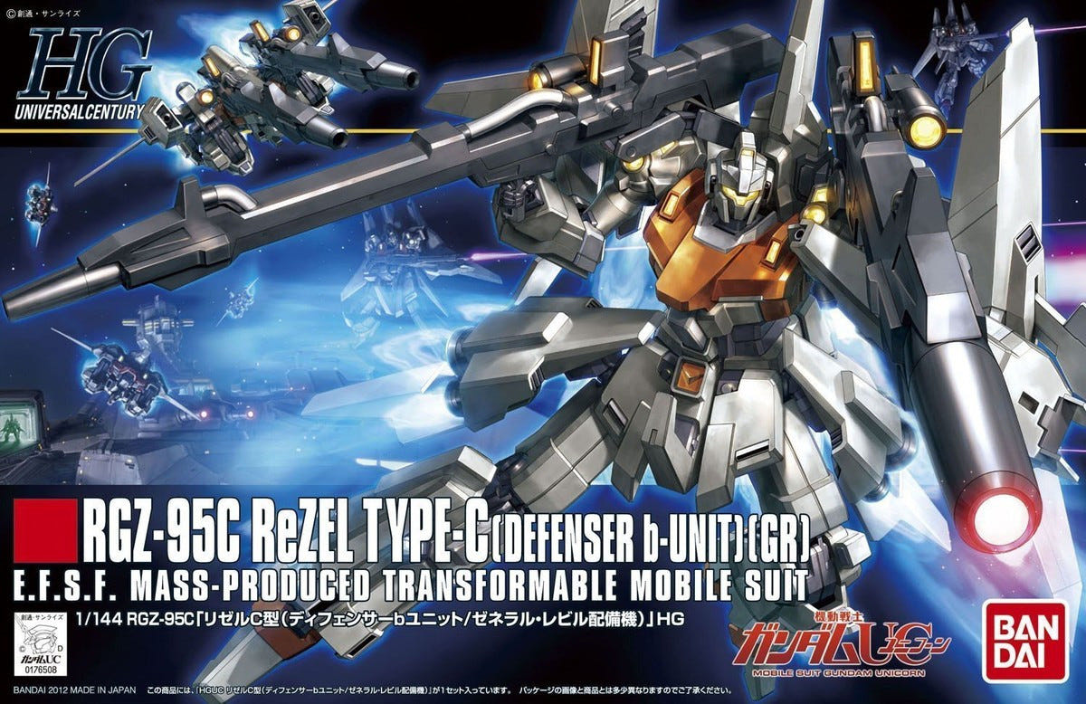 Bandai HGUC 1:144 Rezel Type-C Defenser B-Unit (GR) - MK60666