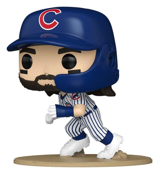 Funko POP! MLB Dansby Swanson in Chicago Cubs pinstripes and batting helmet, running