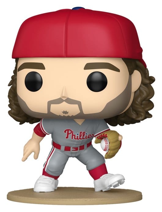 Funko POP! MLB Alec Bohm in grey Philadelphia Phillies uniform with fielding glove