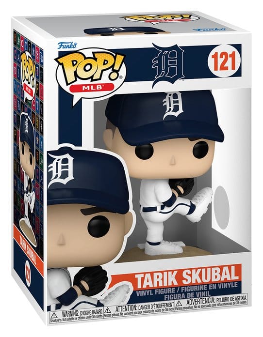 Tarik Skubal Funko POP! MLB vinyl figure in its Detroit Tigers window box, number 121