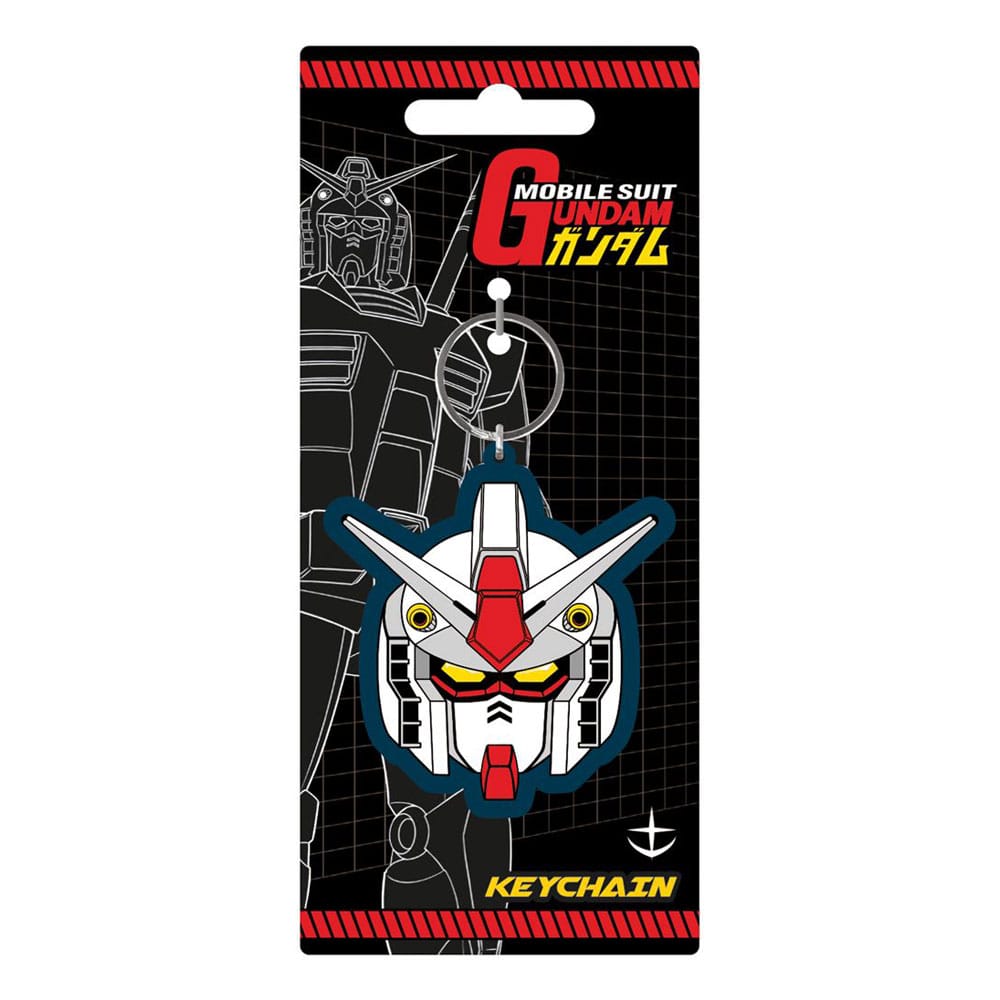 Mobile Suit Gundam RX-78-2 rubber keychain on its retail backing card
