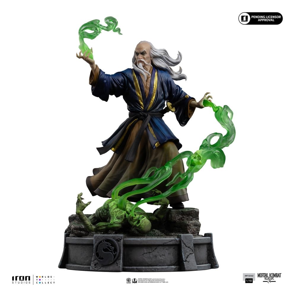 Shang Tsung 1/10 statue front view with Iron Studios and Mortal Kombat branding