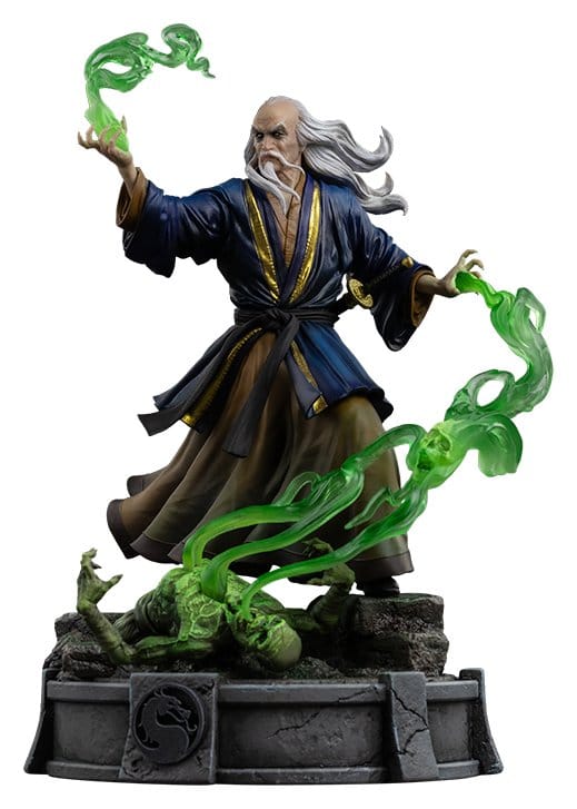 Iron Studios Mortal Kombat Shang Tsung 1/10 Art Scale statue casting green soul energy, front view